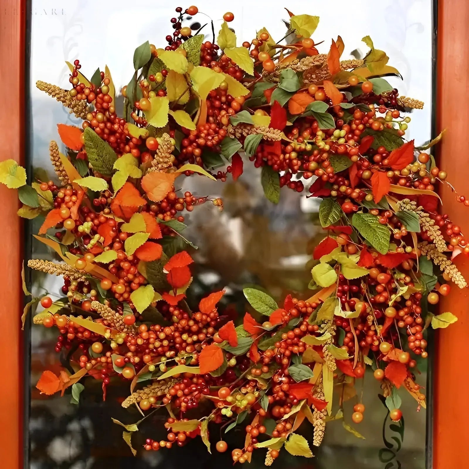 BowLift | Autumn Rattan Wall Wreath With Berries And Leaves