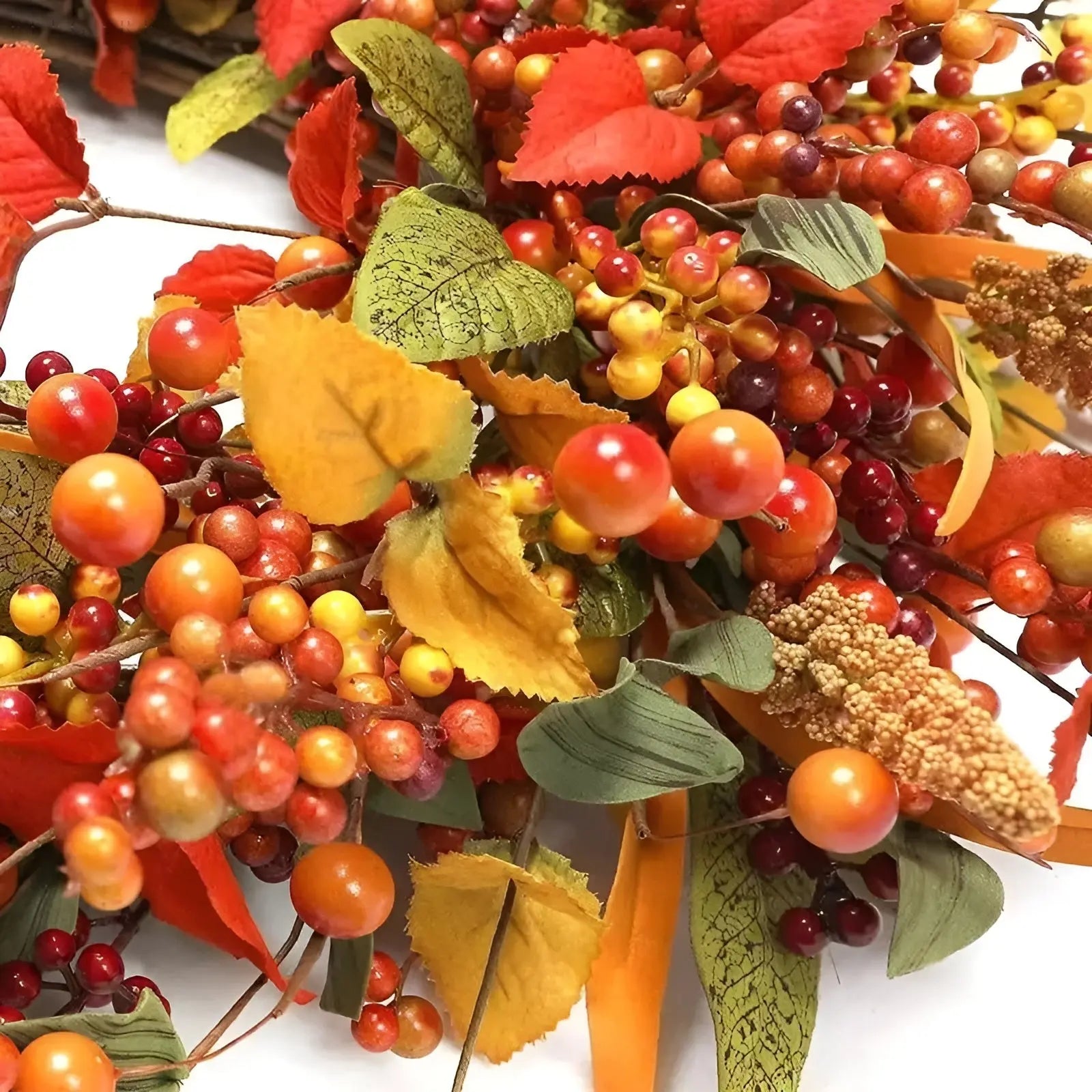 BowLift | Autumn Rattan Wall Wreath With Berries And Leaves