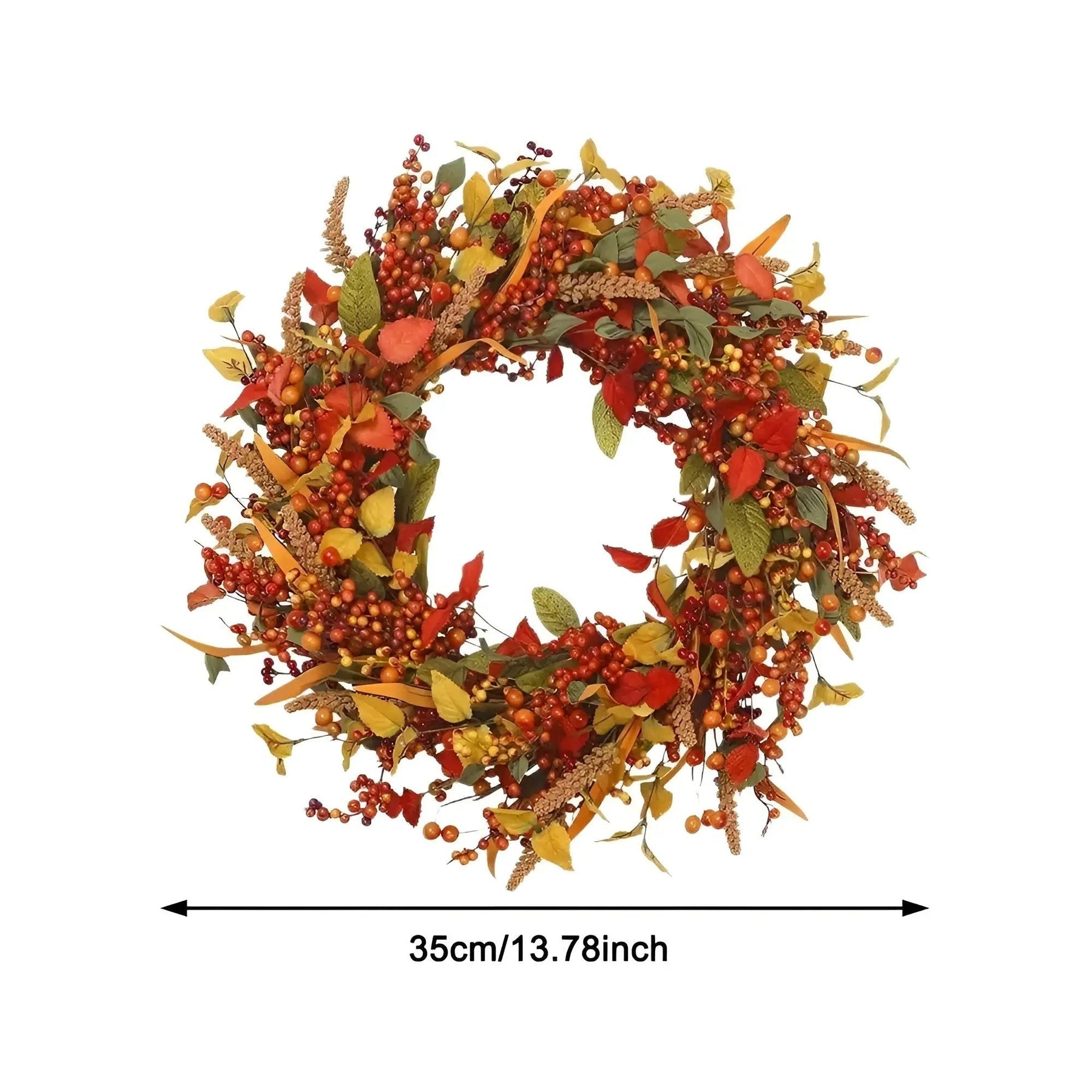 BowLift | Autumn Rattan Wall Wreath With Berries And Leaves