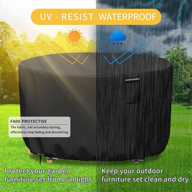 BowLift | Round Waterproof Garden Furniture Cover | Heavy-Duty, UV-Resistant & Adjustable for Outdoor Tables and Chairs
