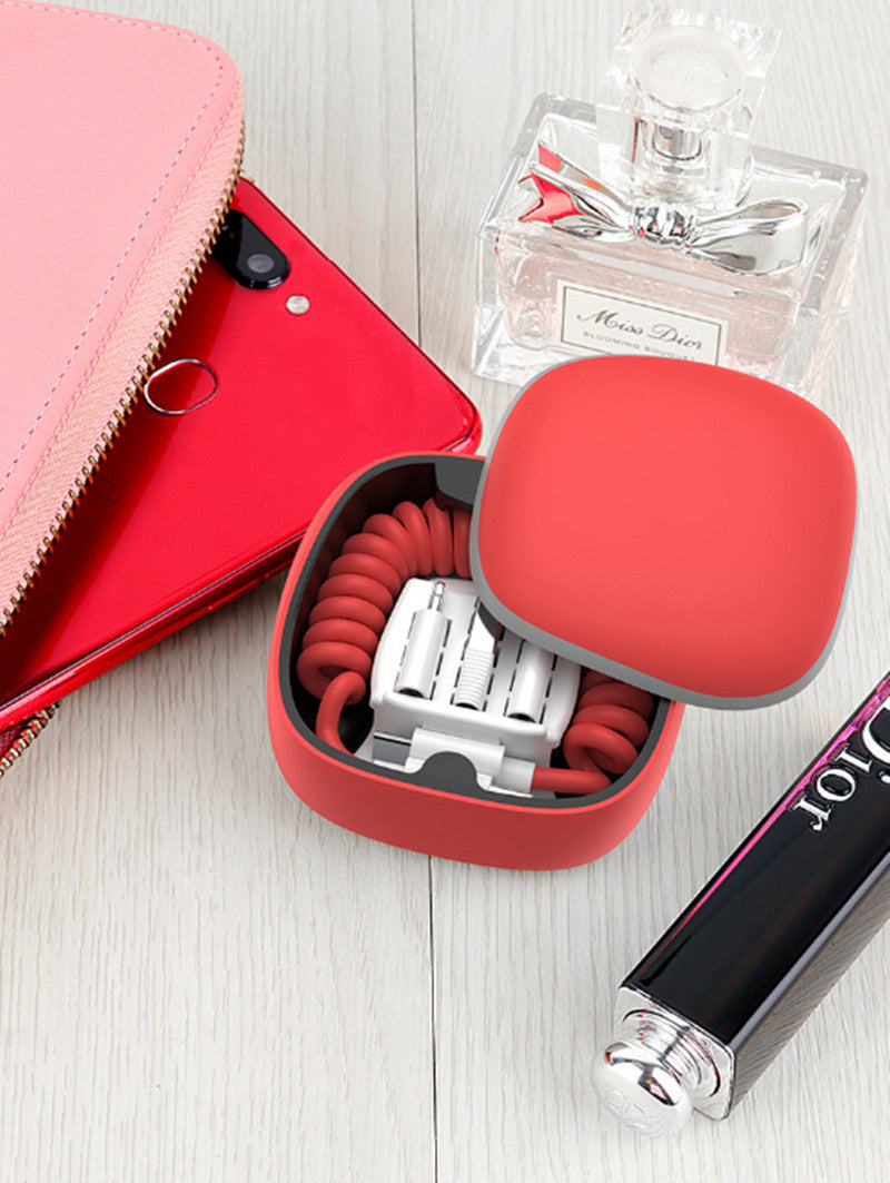 BowLift | All-in-one spring cable power bank Type-c Android lightning storage box Emergency mini power bank