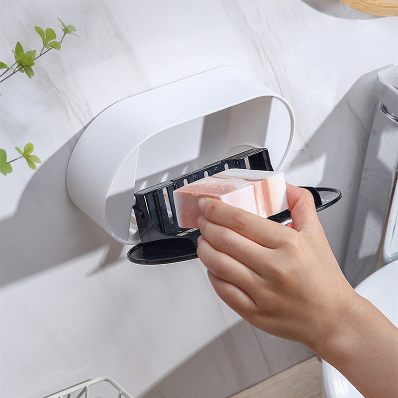 BowLift | Hole-free Wall-Mounted Drainage Flip-Top Soap Box