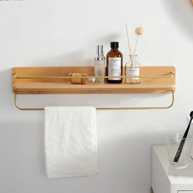 BowLift | Bamboo Wall Coat Rack with Shelf & Sturdy Hooks