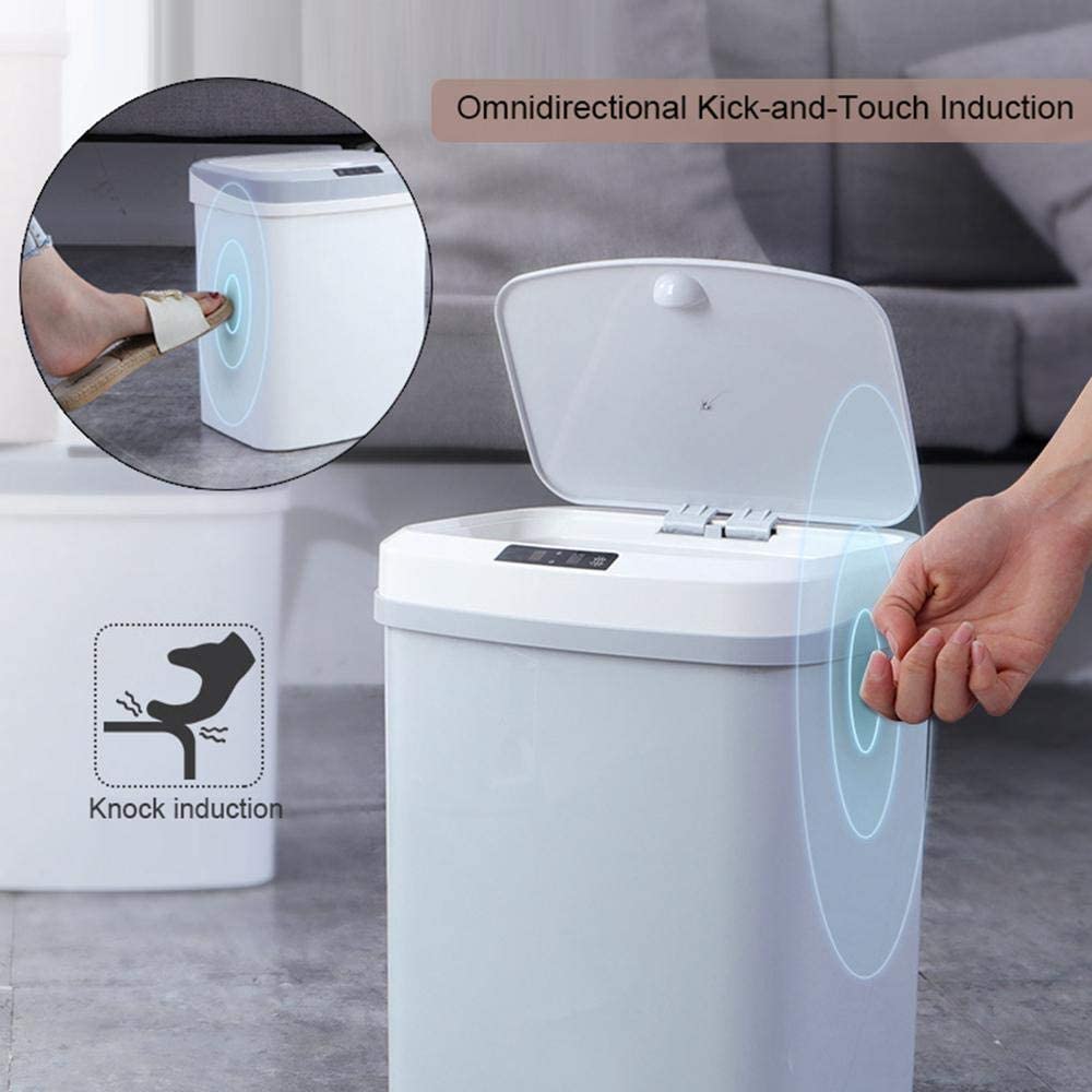 BowLift | Automatic Sensor Trash Can – 15L – Touchless & Quiet – For Kitchen or Living Room