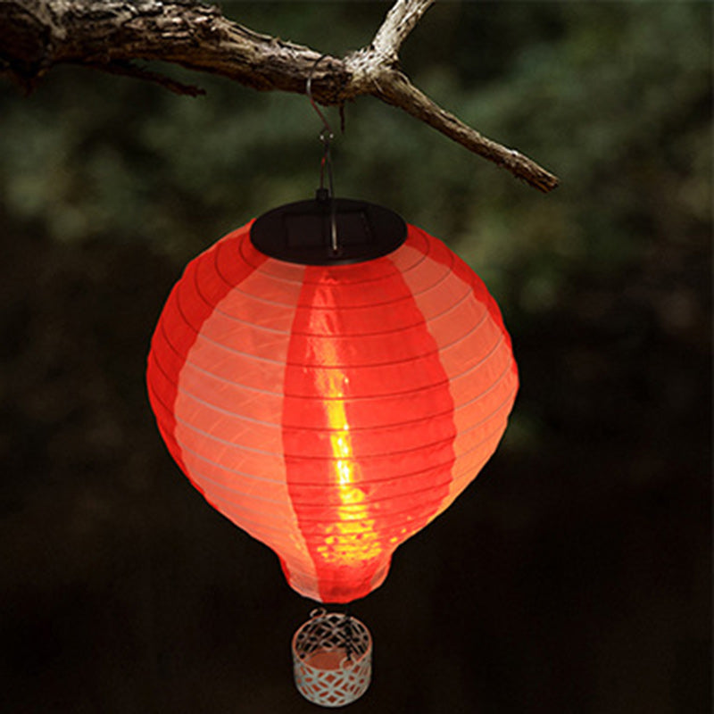 BowLift | Contemporary Creative Solar Hot Air Balloon Fabric Shade LED Outdoor Pendant Light for Terrace Outside