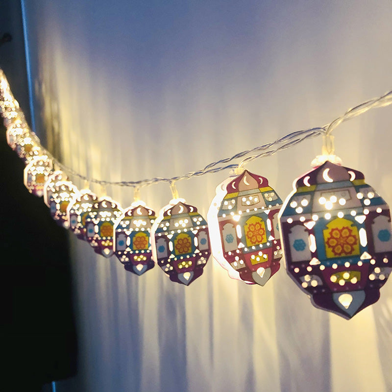 BowLift | Contemporary Boho Iron Lantern Teardrop Star LED String Lights Outdoor Lighting For Garden