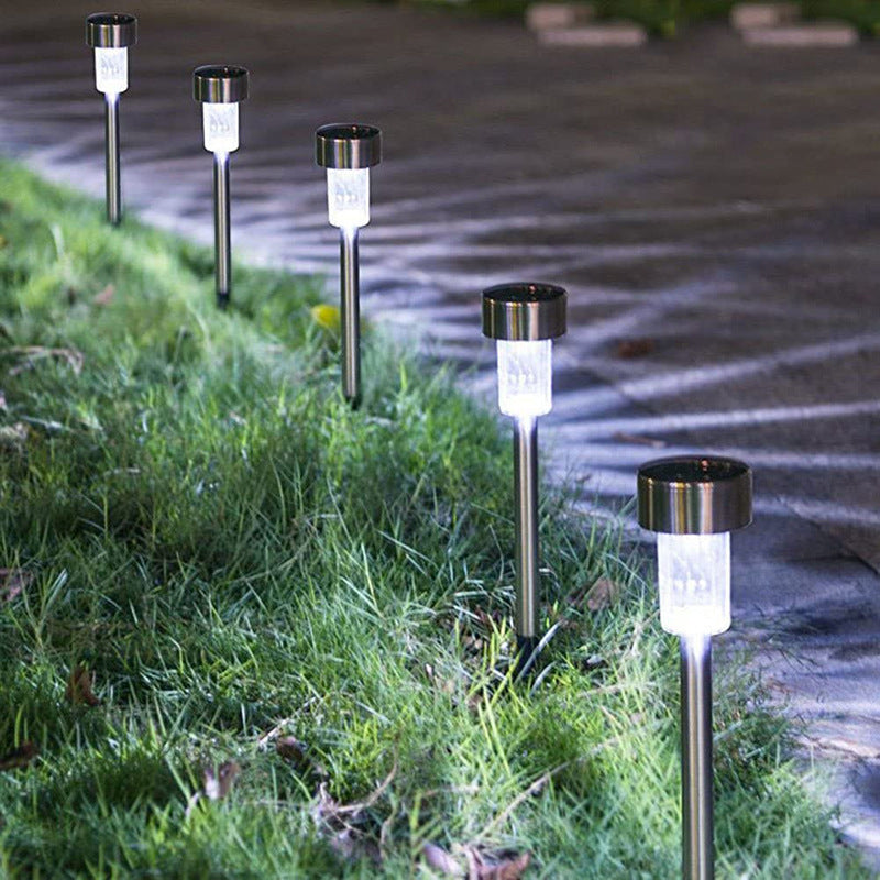 BowLift | Modern simplicity solar waterproof stainless steel cylinder LED landscape lighting outdoor light for the garden