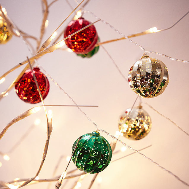 BowLift | Modern Art Deco Battery USB Plastic Star Ball Christmas Tree Decoration LED String Light For Bedroom