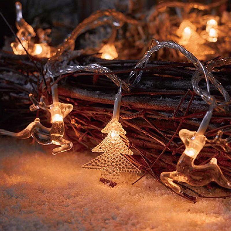 BowLift | Modern Art Deco Battery USB PVC Deer Snow Star Christmas Tree Decoration LED String Light For Entertainment Room
