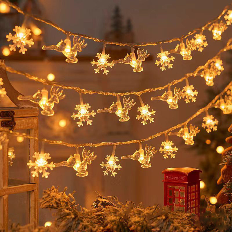 BowLift | Modern Art Deco Battery USB PVC Deer Snow Star Christmas Tree Decoration LED String Light For Entertainment Room