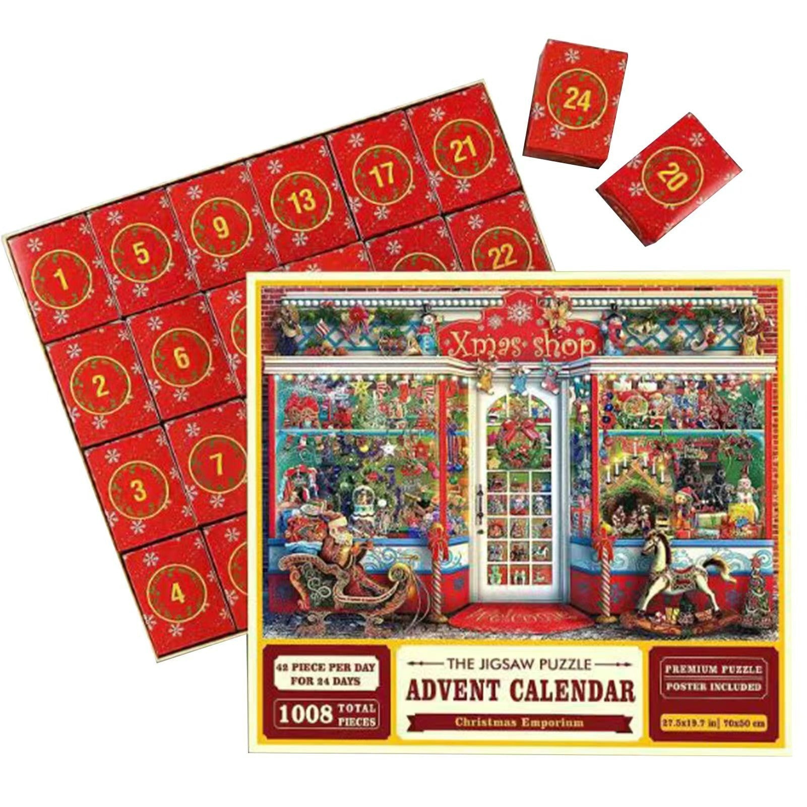 BowLift | 1000PCS Christmas Jigsaw Puzzles Advent Calendar  - Christmas Gift