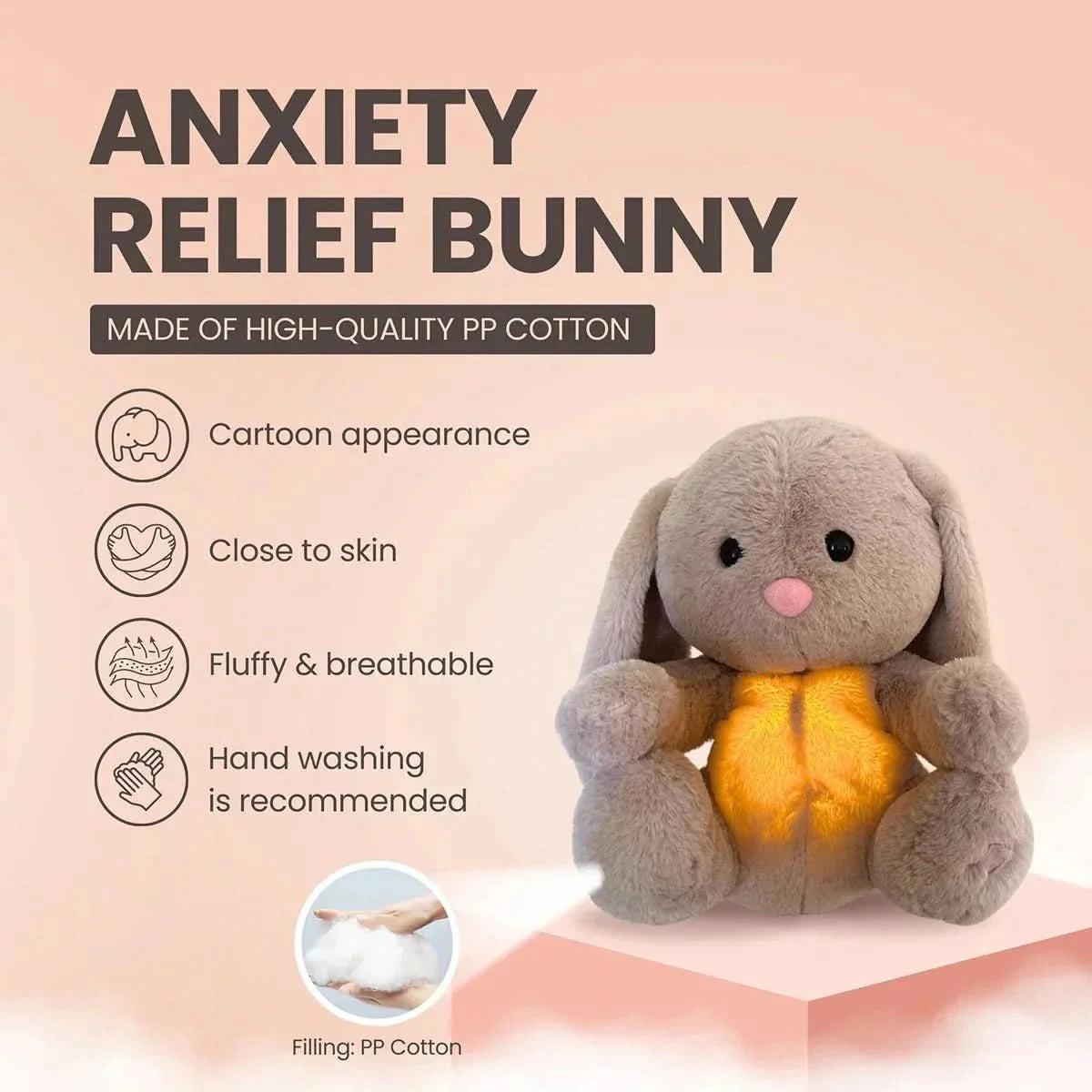 BowLift | cuddly bunny with breathing function & music for sweet baby dreams