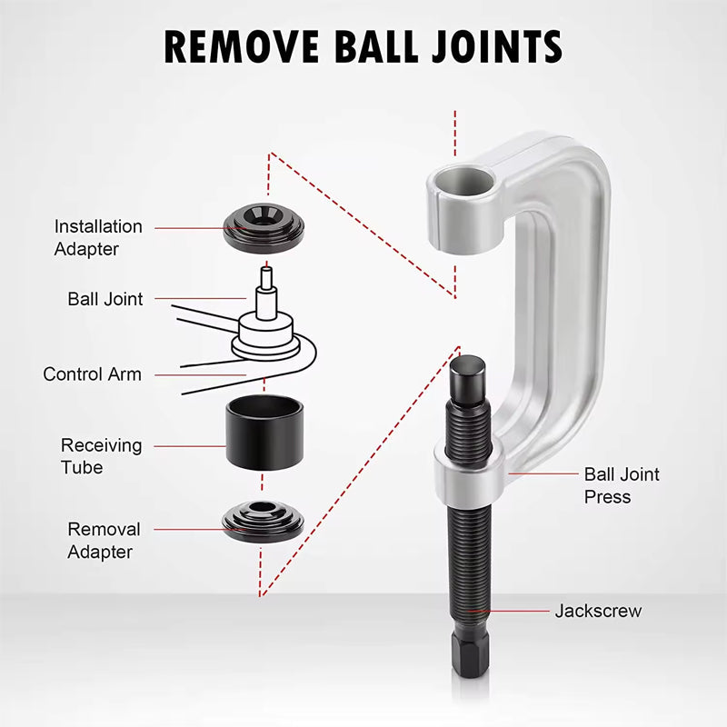 BowLift | 10 Pcs Heavy Duty Ball Joint Press Removal Tool Remover Installer Tool Ball Joint Service Press U Joint Removal Kit