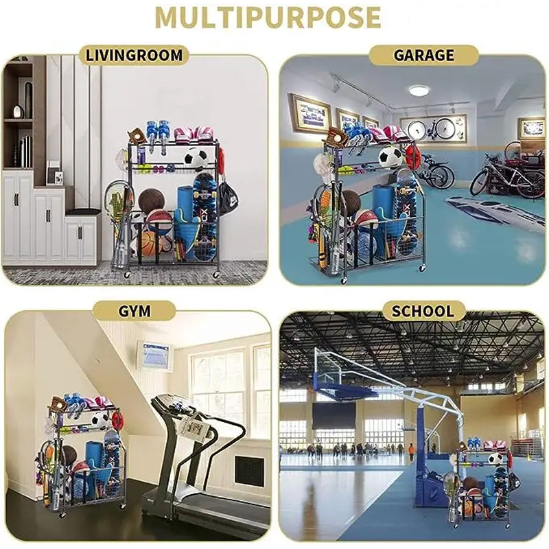 BowLift | Golf Organizer Utility Stand And Other Sports Equipment Shelf Organization For Balls Garage Holder Diy Ball Hat Storage Rack