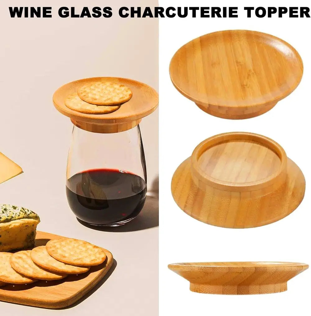 BowLift | Bamboo Wine Glass Snack Holder — Elegant Snack Holder for Wine Evenings