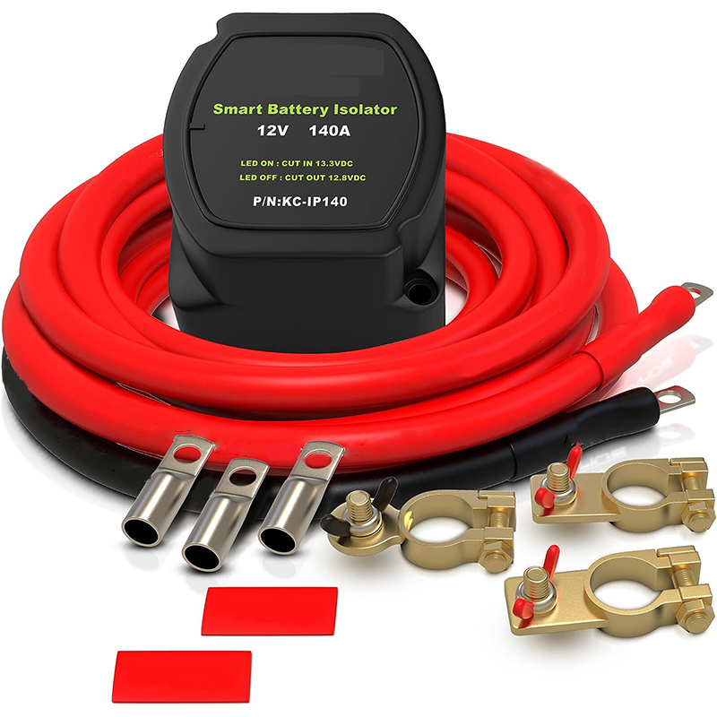 BowLift | 12V 140A Smart Dual Battery Isolator Kit Rv Boat Relay Dual Battery Control Separator Set