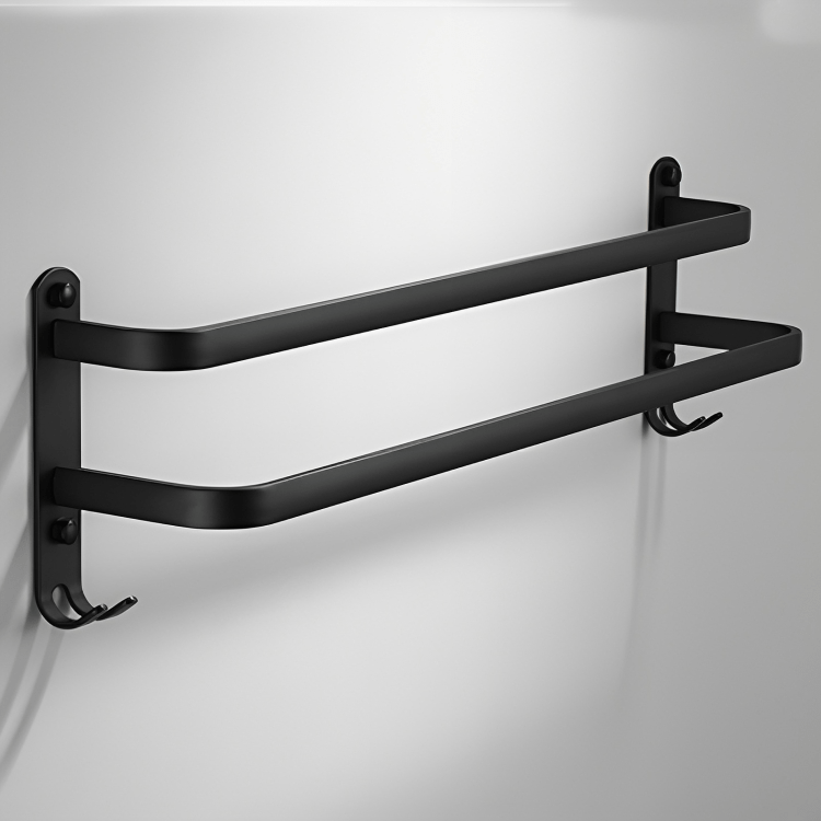BowLift | FlexRack Wall-Mounted Bathroom Storage Shelf with Towel Holder – Space-Saving Aluminium Rack