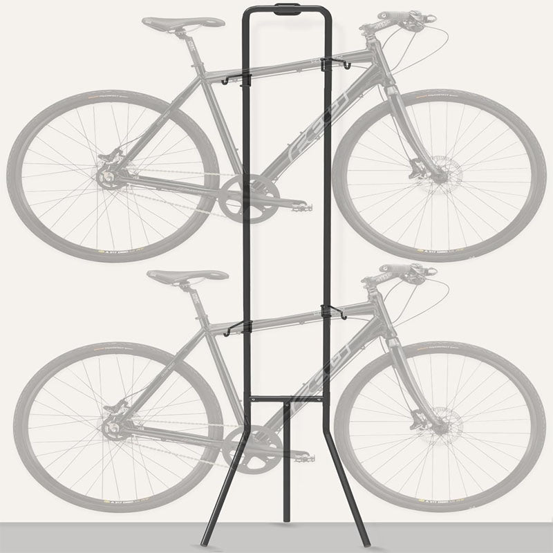 BowLift | 2 Bike Storage Rack with 3 Legs Adjustable Arm Hook Sturdy Steel & Easy Assemble for Garage Living Room Shed Holds Up to 100 lbs Black