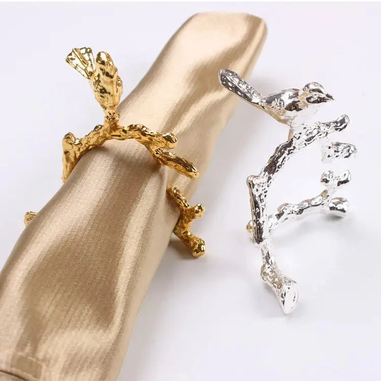 BowLift | Bird & Flower Napkin Rings - 4 Pieces