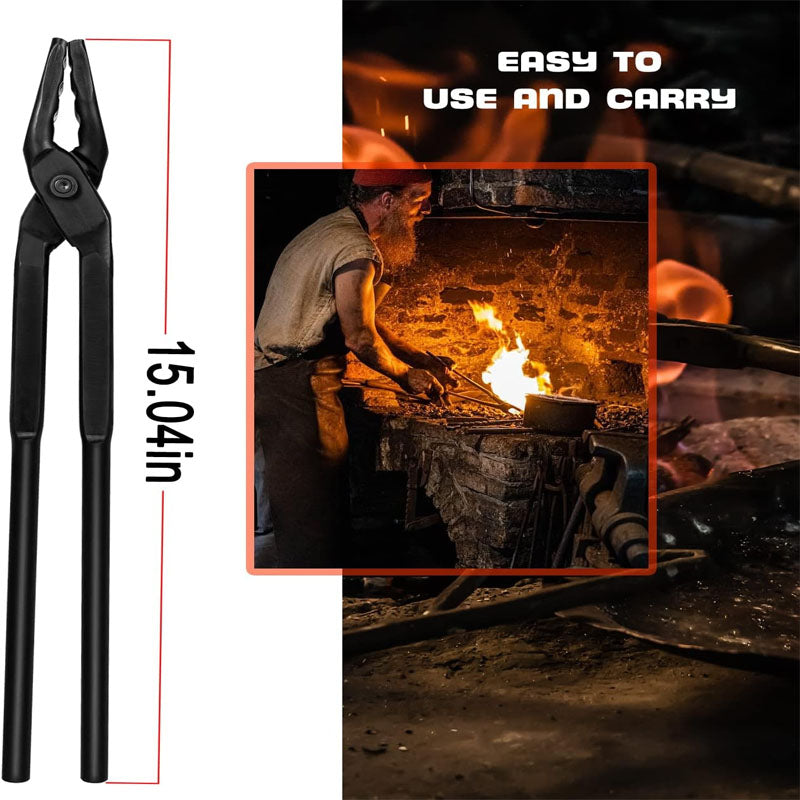 BowLift | Wolf Jaw Blacksmith Tongs for Beginner & Professional Blacksmiths Bladesmiths & Craftsmen (15 in 16 in 17 in)