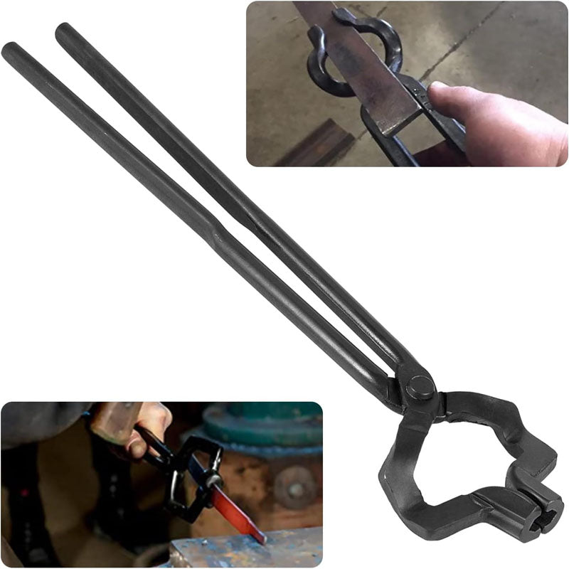 BowLift | 16"Z- V-Bit Style Tongs  Blacksmith Tongs Z-Jaw Offset Knife Making Tongs Blacksmith for Beginner and Seasoned Blacksmiths Bladesmiths and Craftsmen