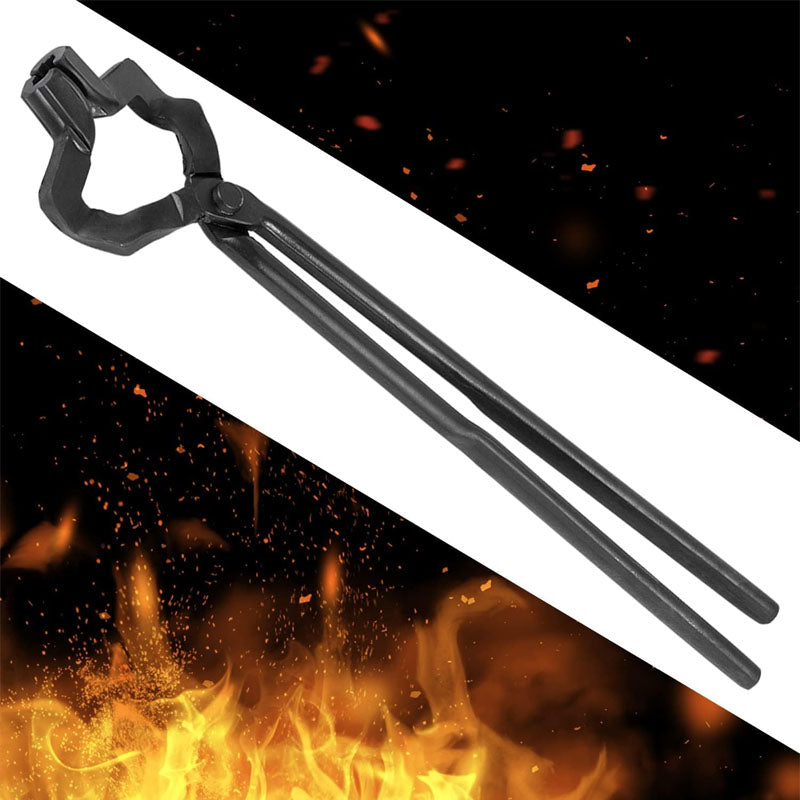 BowLift | 16"Z- V-Bit Style Tongs  Blacksmith Tongs Z-Jaw Offset Knife Making Tongs Blacksmith for Beginner and Seasoned Blacksmiths Bladesmiths and Craftsmen