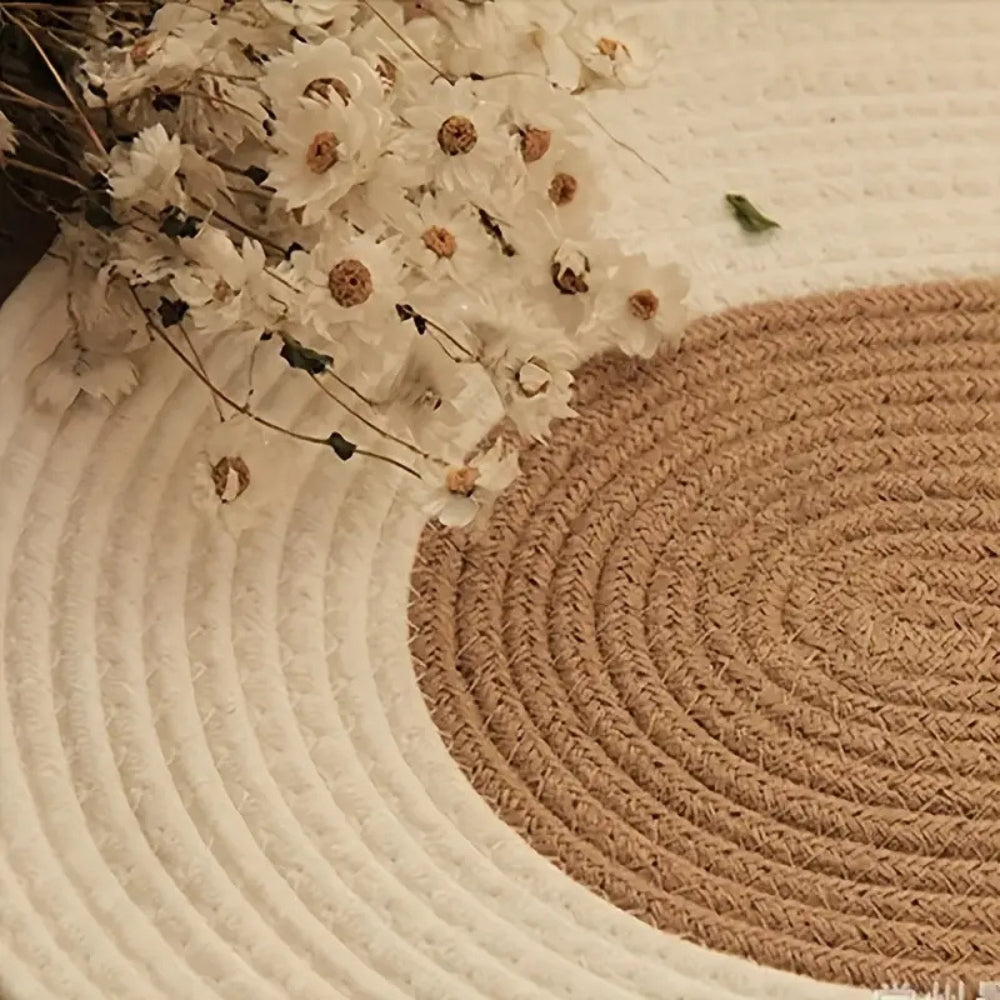 BowLift | Boho Braided Hemp Oval Rug