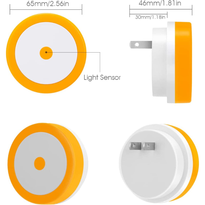 BowLift | Night lights plug into the wall [4Pack], night light with light sensors, LED night light for the children's room, baby night light, bathroom night light, stair lights, hallway light