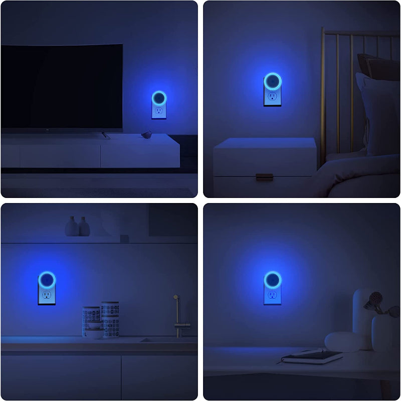 BowLift | Night lights plug into the wall [4Pack], night light with light sensors, LED night light for the children's room, baby night light, bathroom night light, stair lights, hallway light