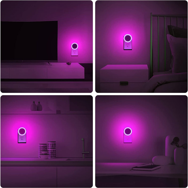BowLift | Night lights plug into the wall [4Pack], night light with light sensors, LED night light for the children's room, baby night light, bathroom night light, stair lights, hallway light