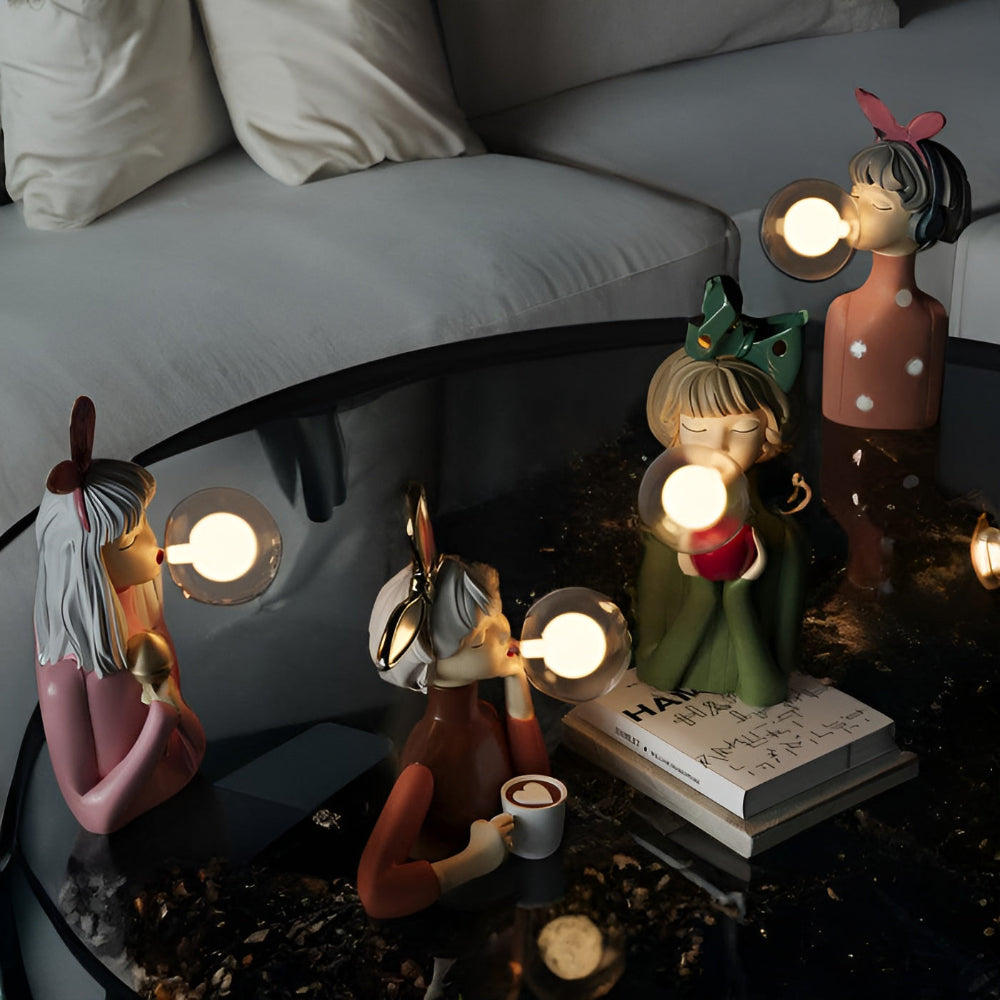 BowLift | BubbleFairies Table Lamp – Enchanting Quartet Cartoon Girl Figurine Light