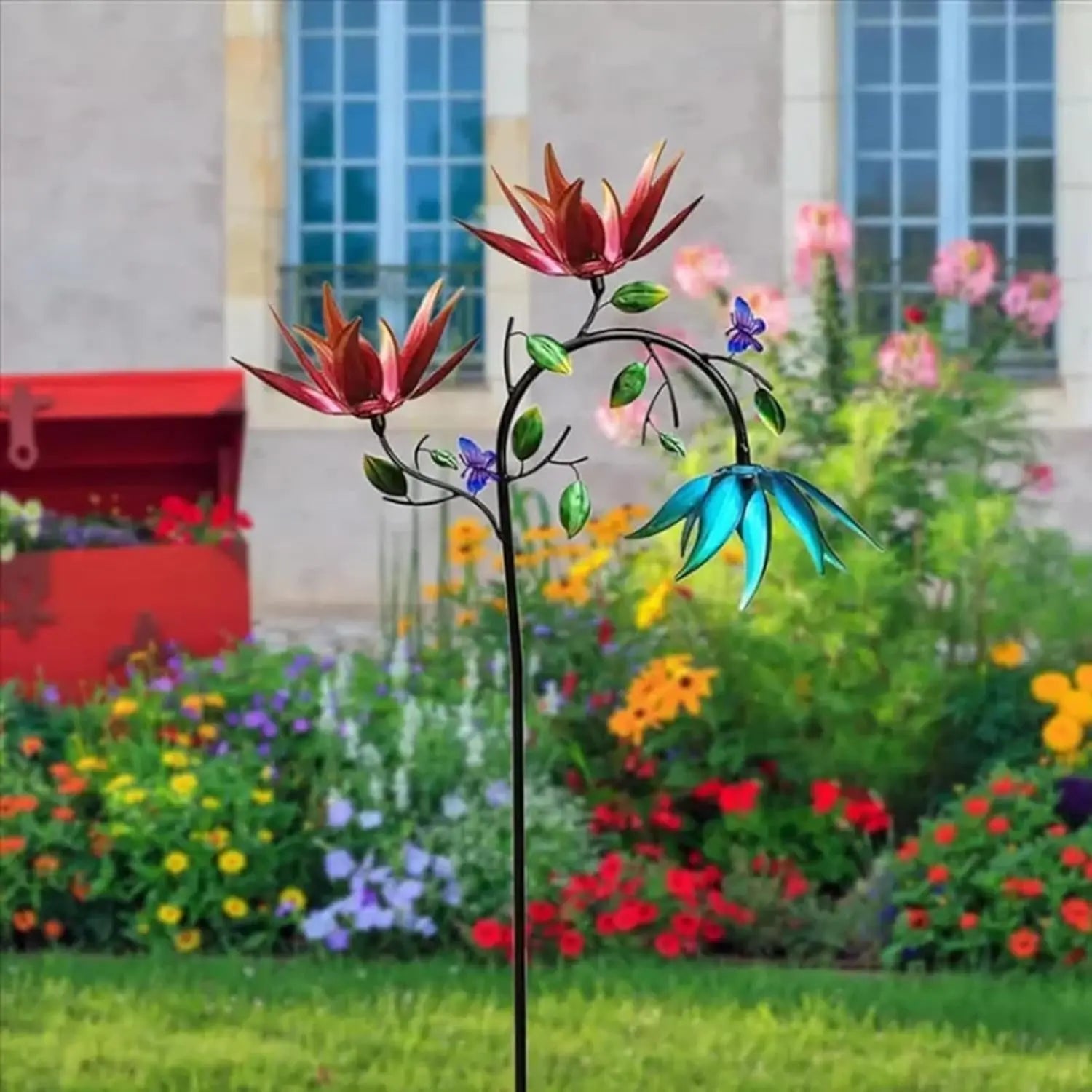 BowLift | Colorful Garden Windspinner – Fascinating Flower Decoration