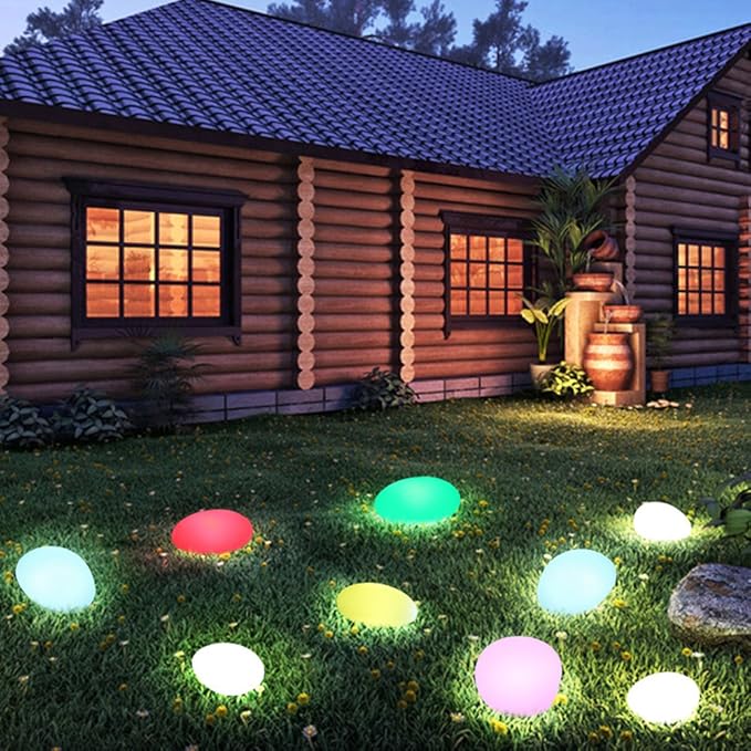 BowLift | Cobblestone LED Garden Light Fixture - Solar-Powered Outdoor Lighting for Pathways & Landscapes