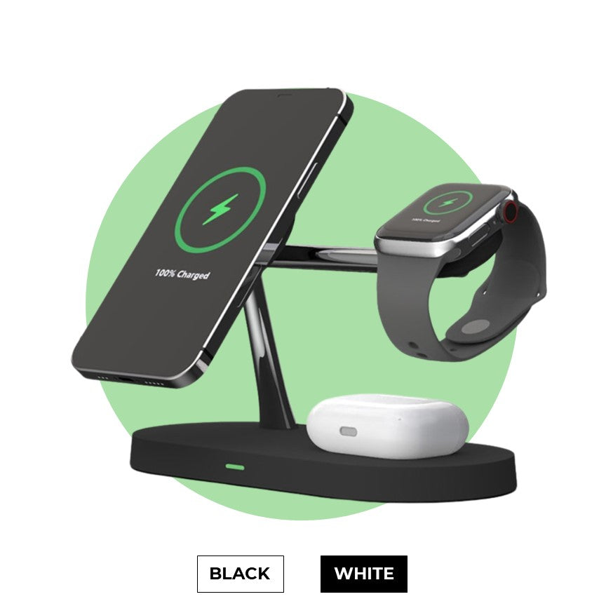 BowLift | 4-in-1 Wireless Charging Station - Magnetic Qi Charger for Phone, Watch & Earbuds