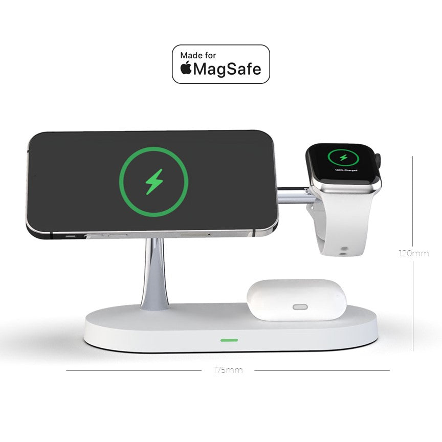 BowLift | 4-in-1 Wireless Charging Station - Magnetic Qi Charger for Phone, Watch & Earbuds