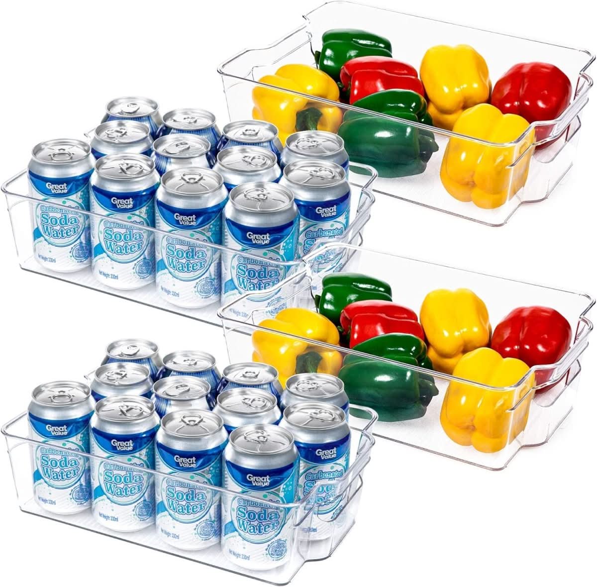 BowLift | Transparent storage boxes for fridge & kitchen in a set of 4