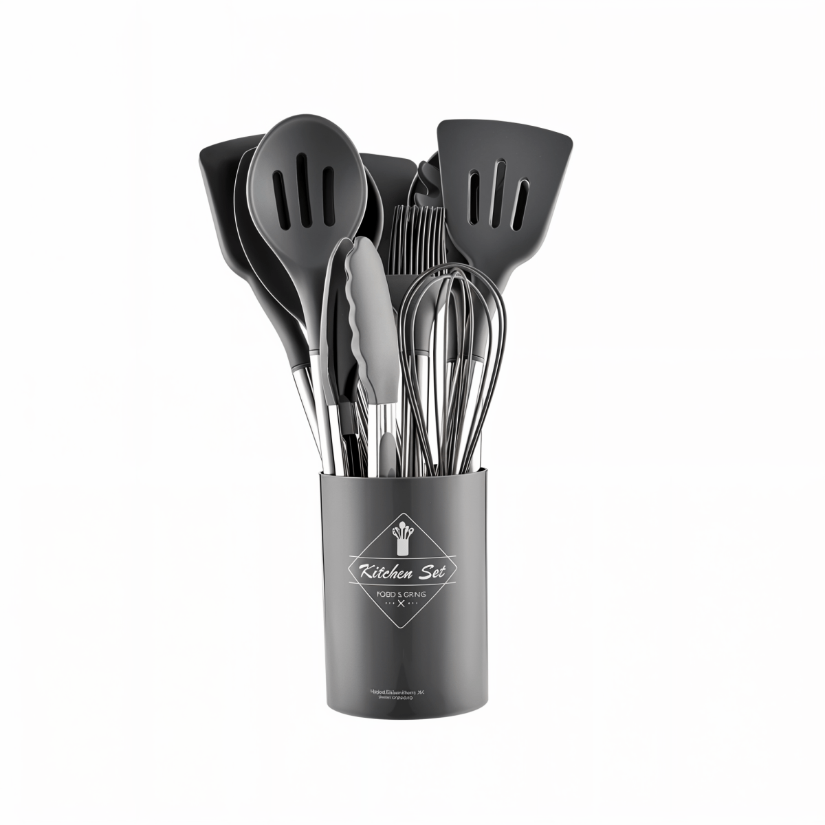 BowLift | 12-piece silicone kitchen utensils set with stainless steel handles