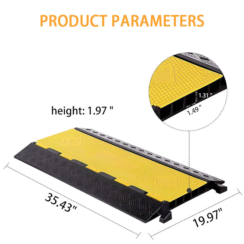 BowLift | 1 Pack Rubber Cable Ramp Hose Cable Protector Ramp 5 Channel 22000 lbs Load Capacity For Indoor Outdoor