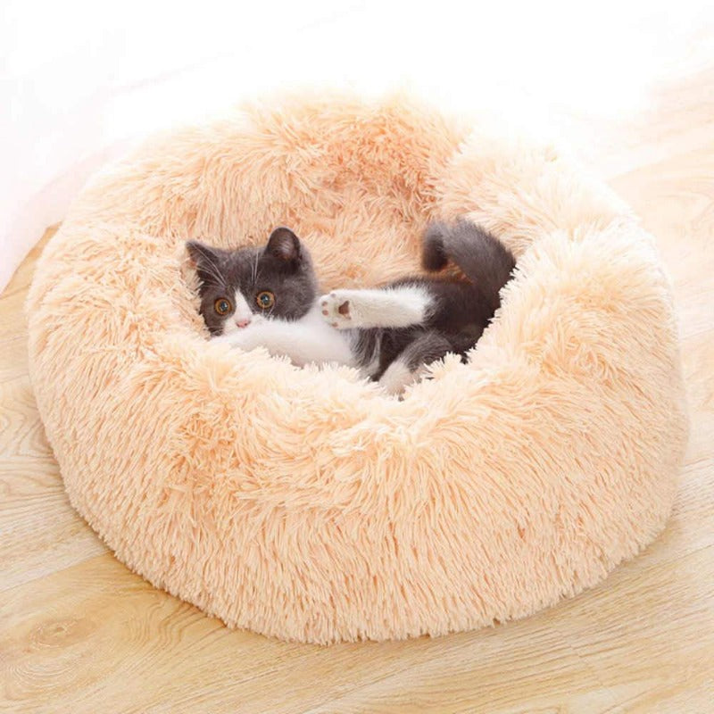 BowLift | PawNest Calming Donut Cat Bed | Round Plush Nest | Stress-Reducing & Cozy | Perfect for Cats & Small Dogs