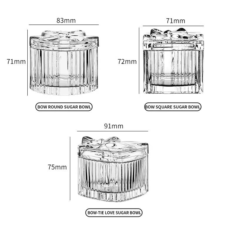 BowLift | European Ins Aesthetic Crystal Glass Embossed Storage Cotton Swab Box Storage Decorative Jar Posing Coffee Sugar Bowl