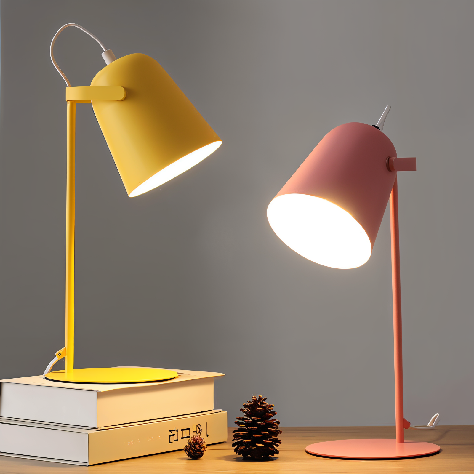 BowLift | Macaron Desk Lamp – Nordic Yellow Adjustable Table Lamp for Reading & Study