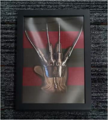 BowLift | Freddy Krueger Glove & Sweater Shadow Box | A Nightmare on Elm Street Wooden Photo Frame