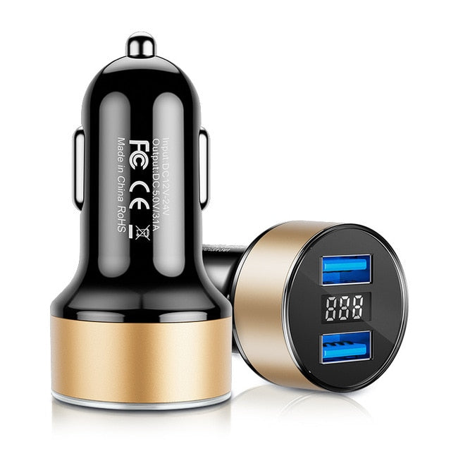 BowLift | Dual USB Car Charger LED Display