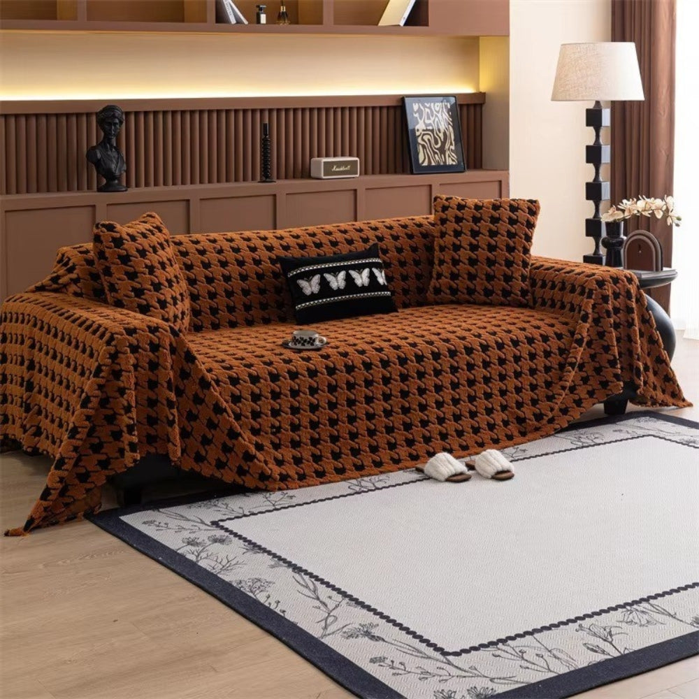 BowLift | Cavalli Houndstooth Plush Sofa Cover