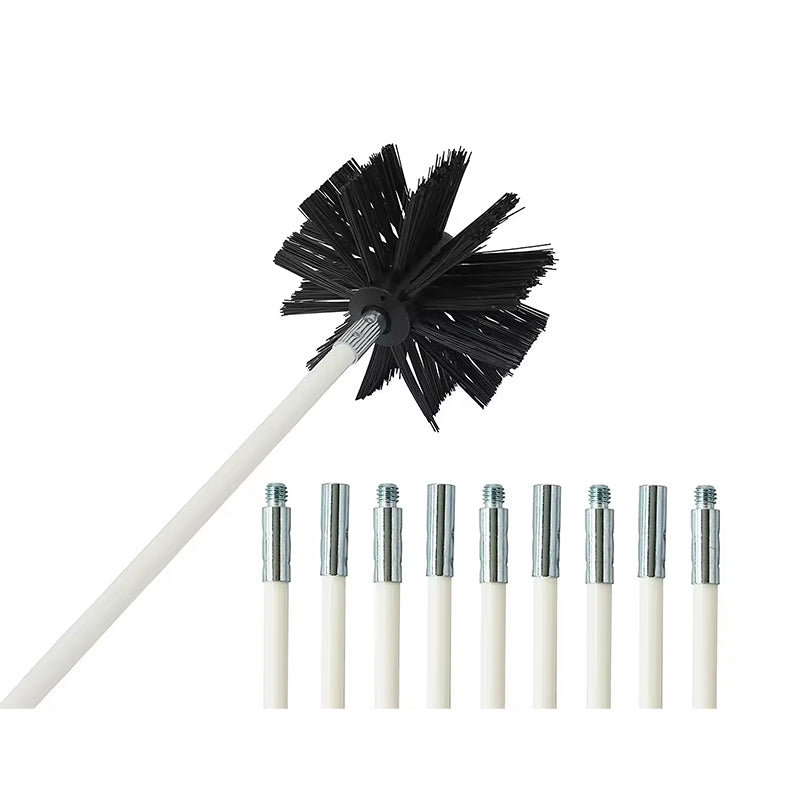 BowLift | 12 Feet Rotary Power Drill Nylon Chimney Sweep Brush Dryer Vent Cleaning Kit With Flexible