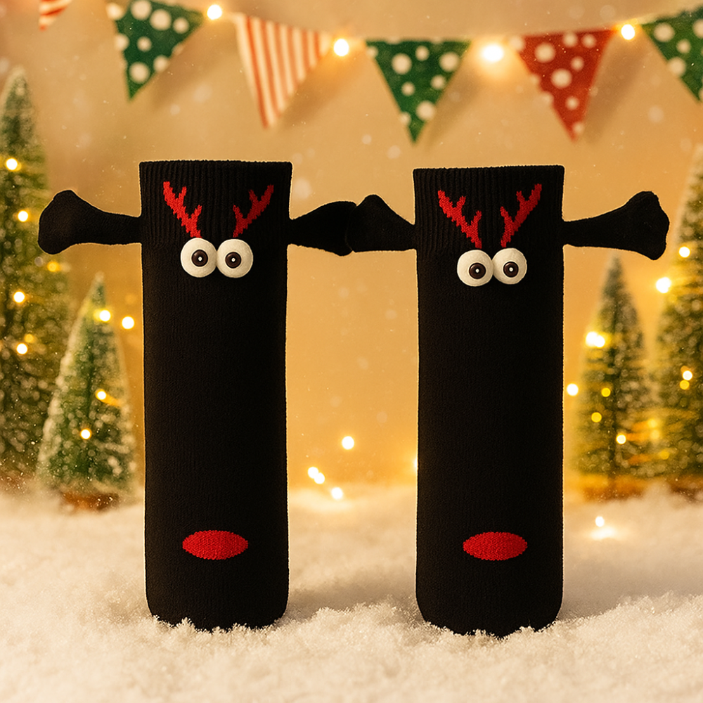 BowLift | Christmas Stockings Funny Socks Couple Hand-Holding Cozy Gift