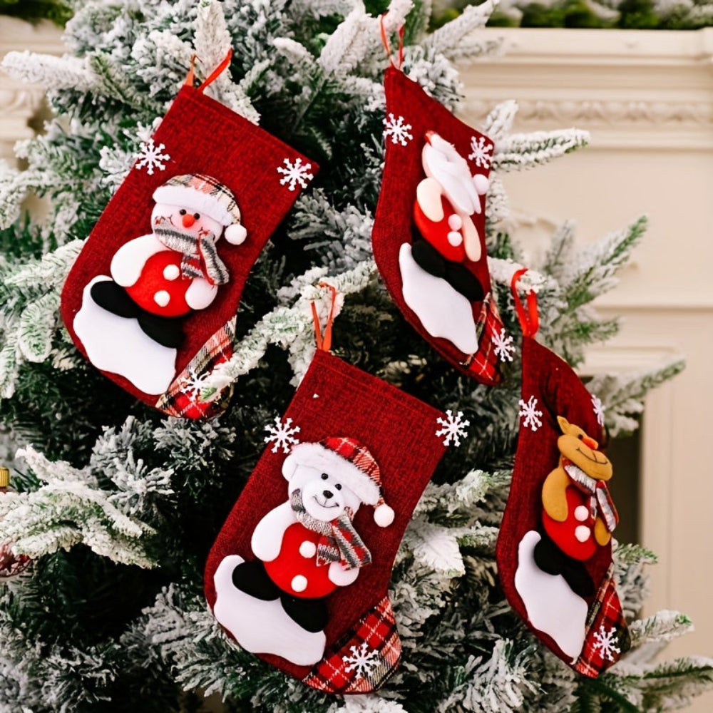 BowLift | Christmas Stockings Santa Snowman Reindeer Holiday Fireplace Decor