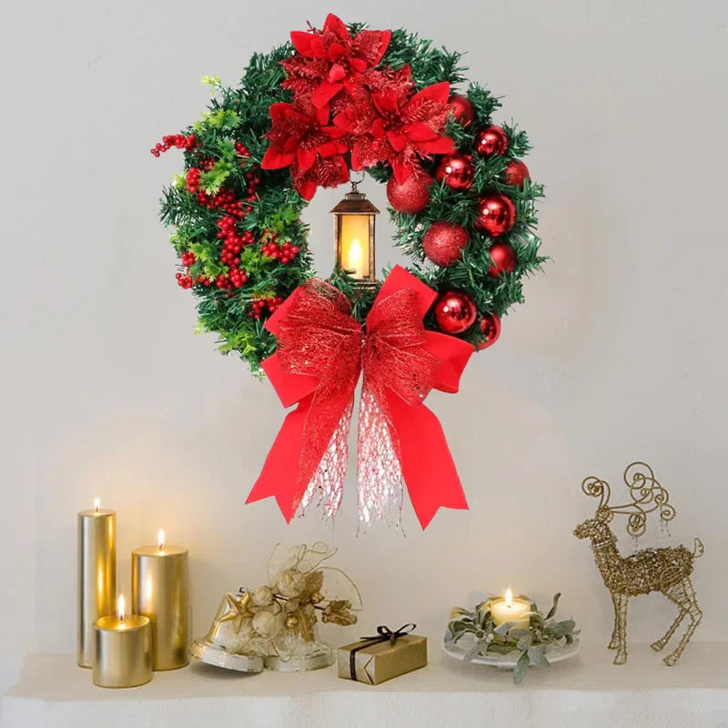 BowLift | Christmas Wreath with LED Lights and Bow