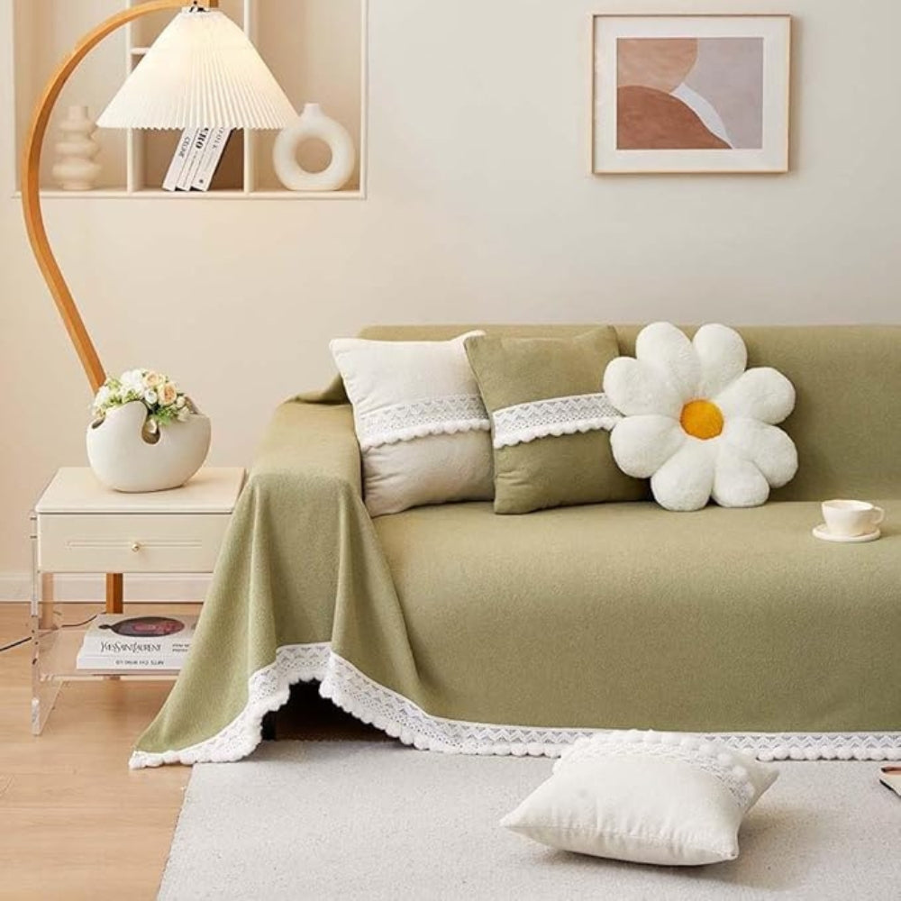 BowLift | Classic Chenille Lace Edge Sofa Cover