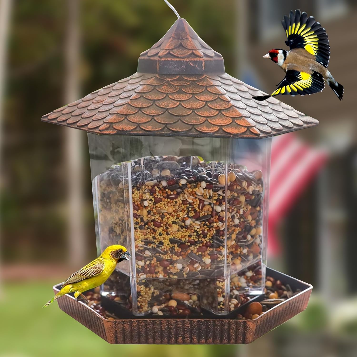 BowLift | Bird Feeder Hanging Copper Roof Outdoor